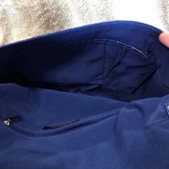 WHITE HOUSE BLACK MARKET Envelope Bag Blue EUC - Picture 2 of 7